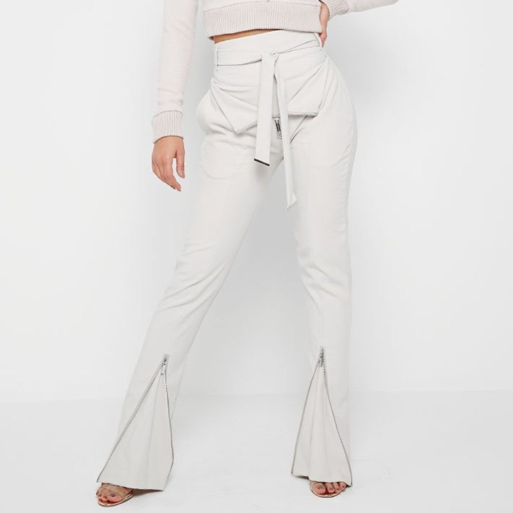 Manière De Voir High Waisted Pants - Stone Grey